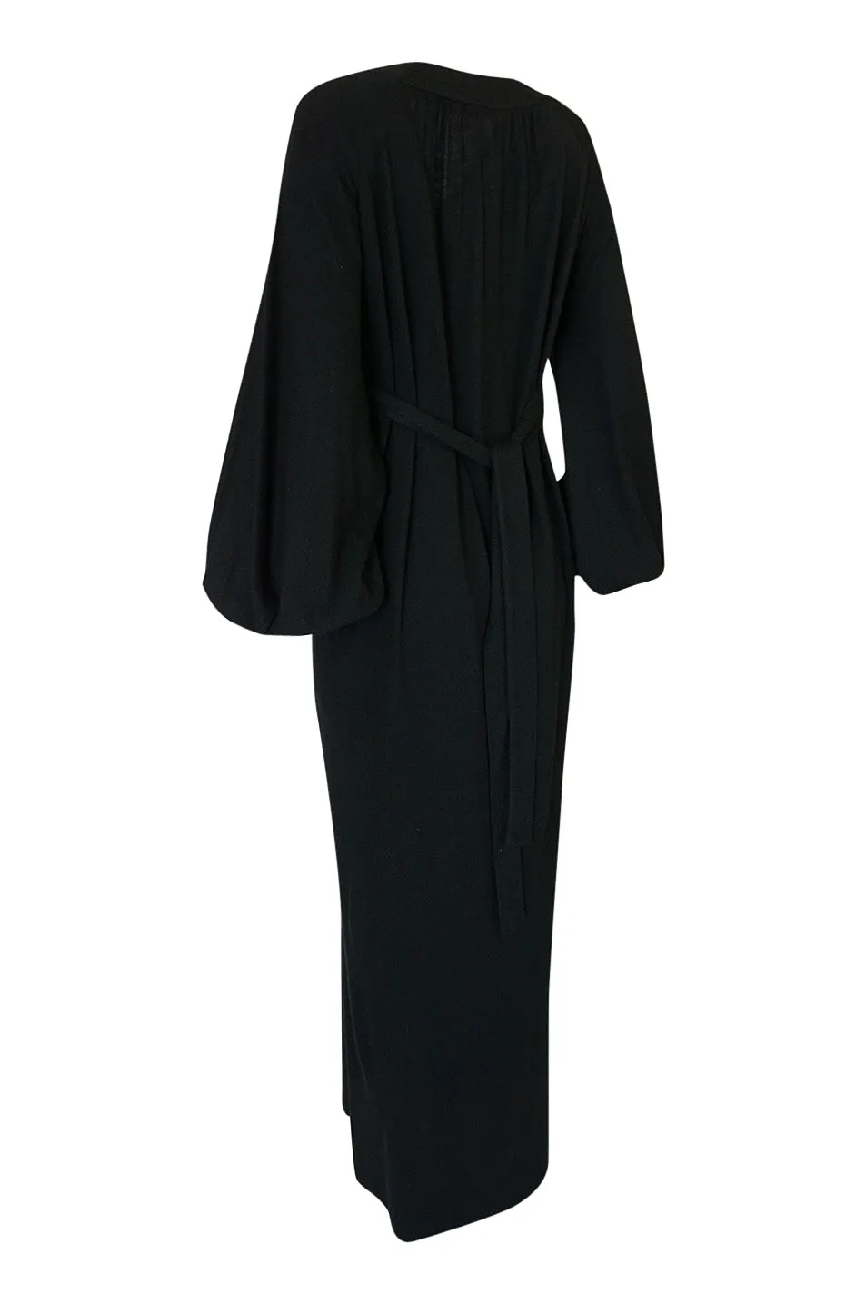 c.1969-1970 Ossie Clark Black 'Graduation' Front Plunge Dress