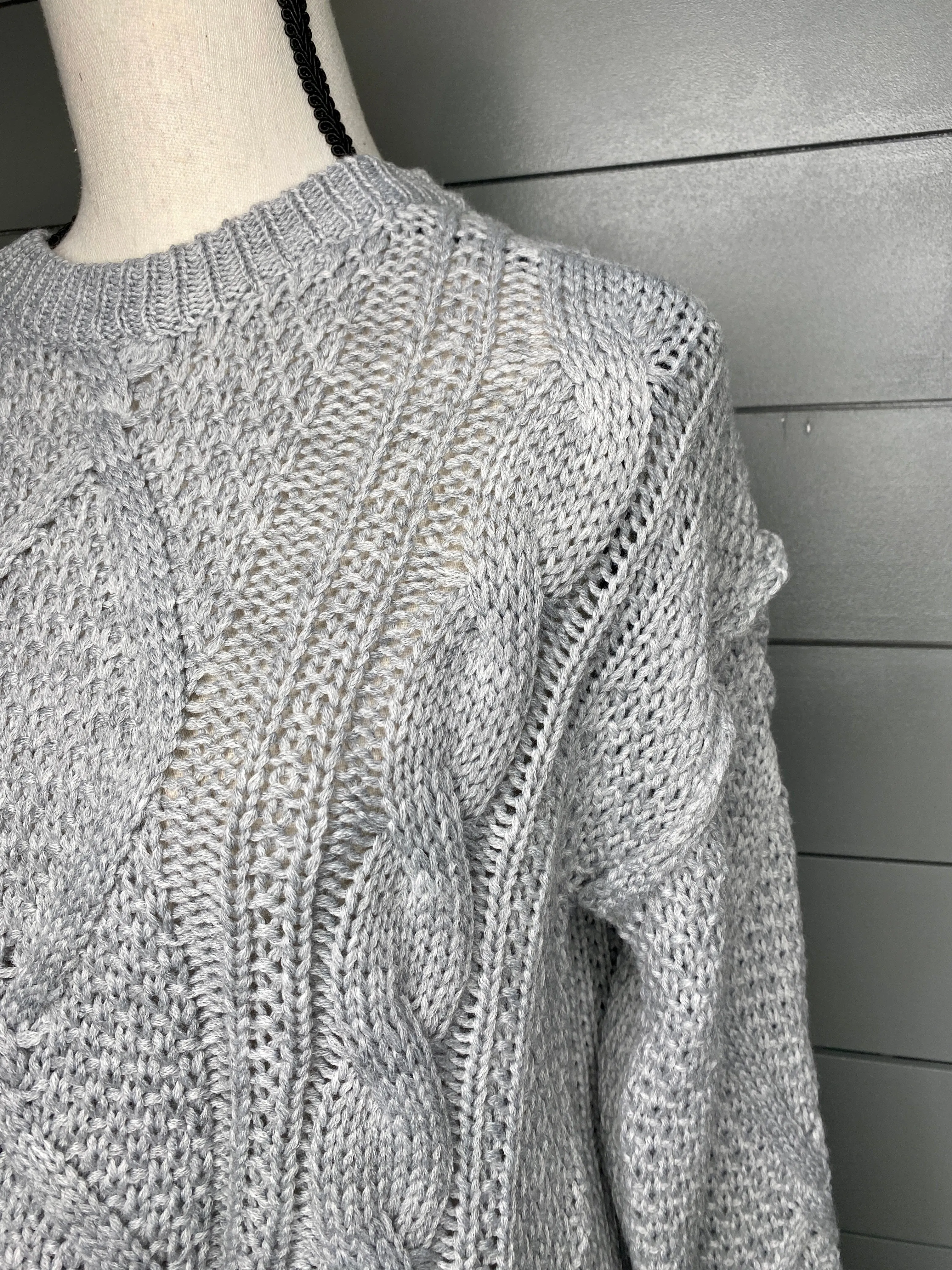 Cable Knit Grey Sweater