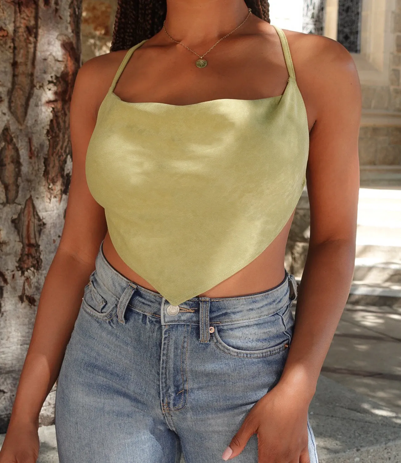 Capri Open Back Top(Avocado)