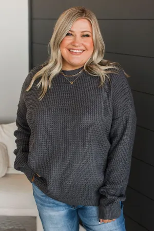 Captivating In Color Knit Sweater- Charcoal