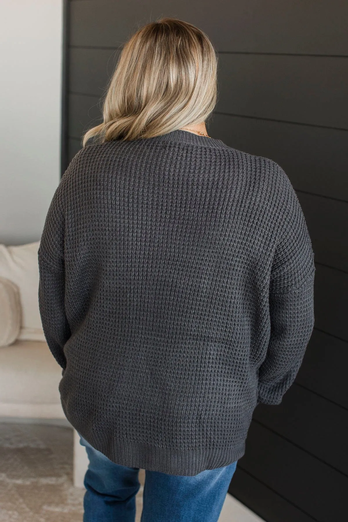 Captivating In Color Knit Sweater- Charcoal