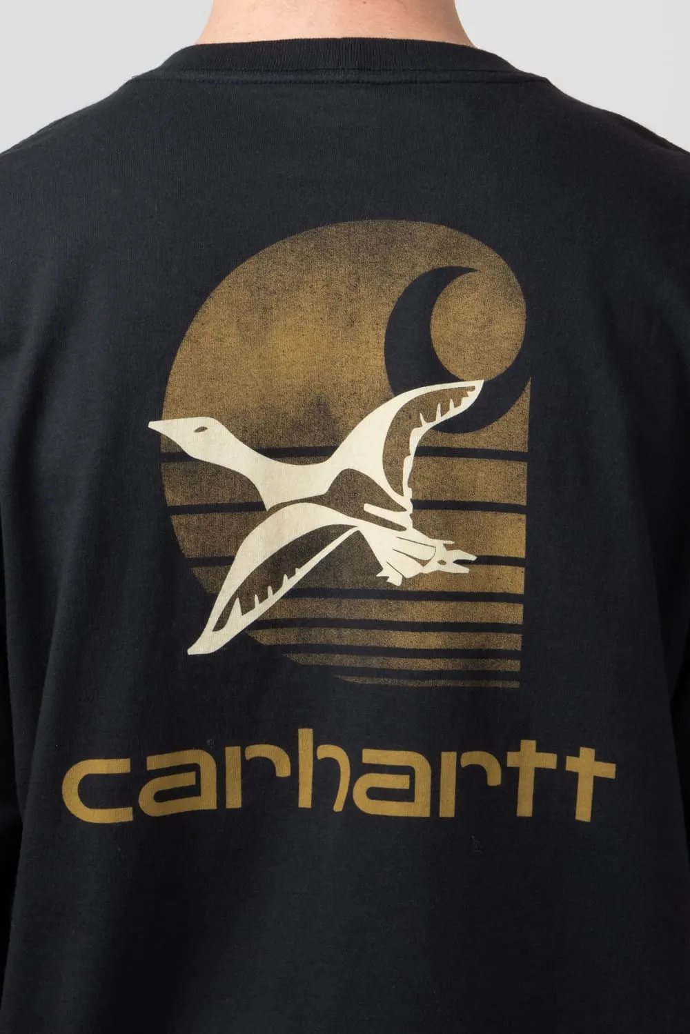 Carhartt Duck Graphic Heavyweight Pocket Long Sleeve T-Shirt for Men in Black | 106629-BLK-BLACK