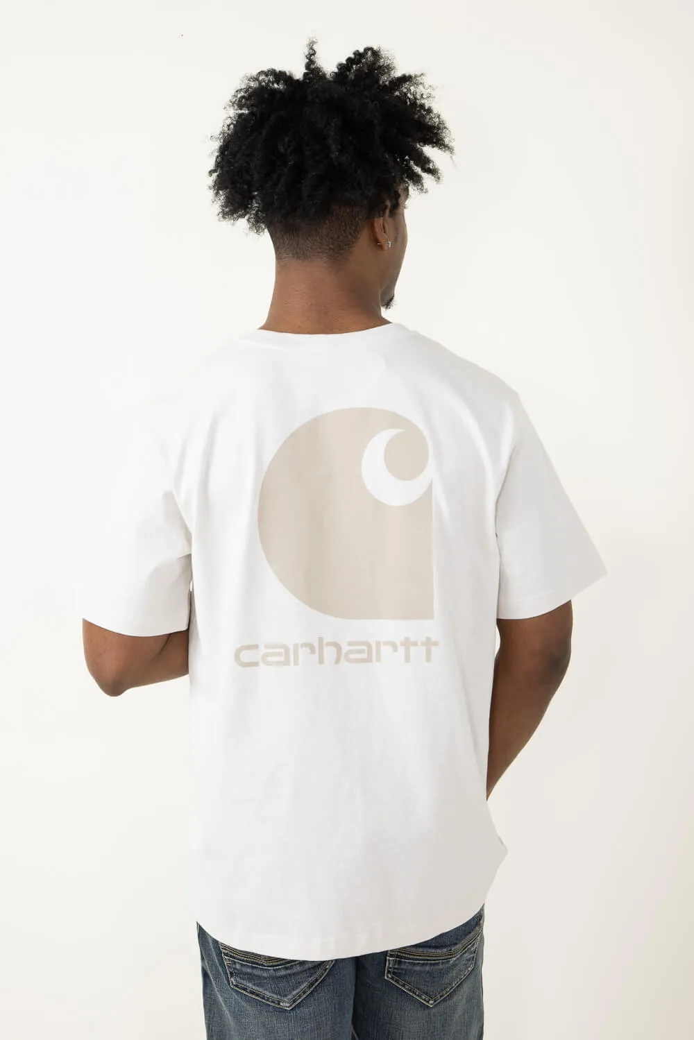 Carhartt Relaxed Fit Heavyweight Pocket C Graphic T-Shirt for Men in Malt White | 106149-W03-MALT