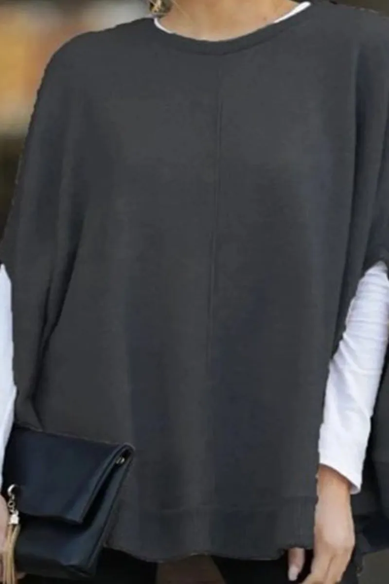 Casual Solid Pullovers O Neck Tops