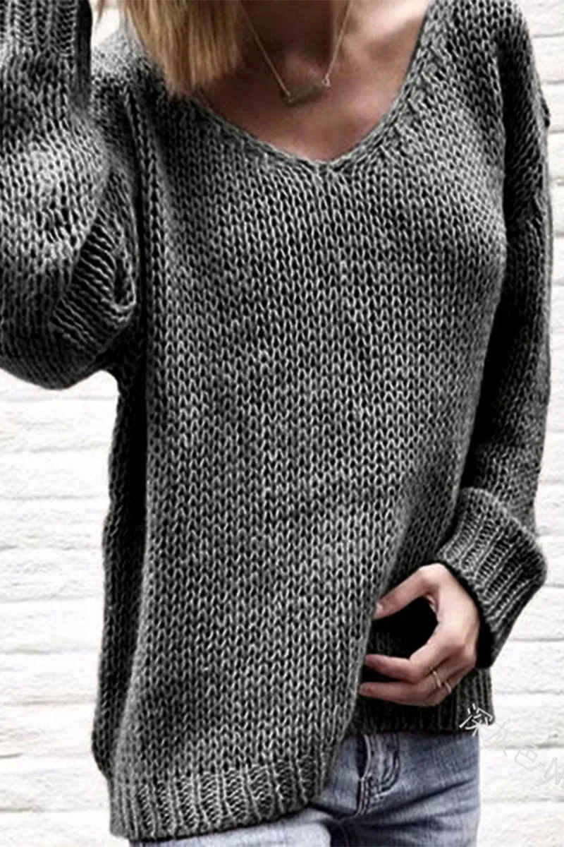 Casual Solid Solid Color V Neck Tops