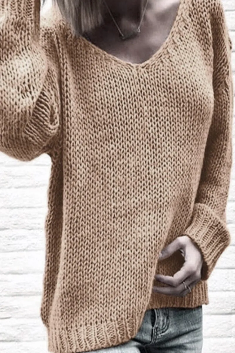 Casual Solid Solid Color V Neck Tops