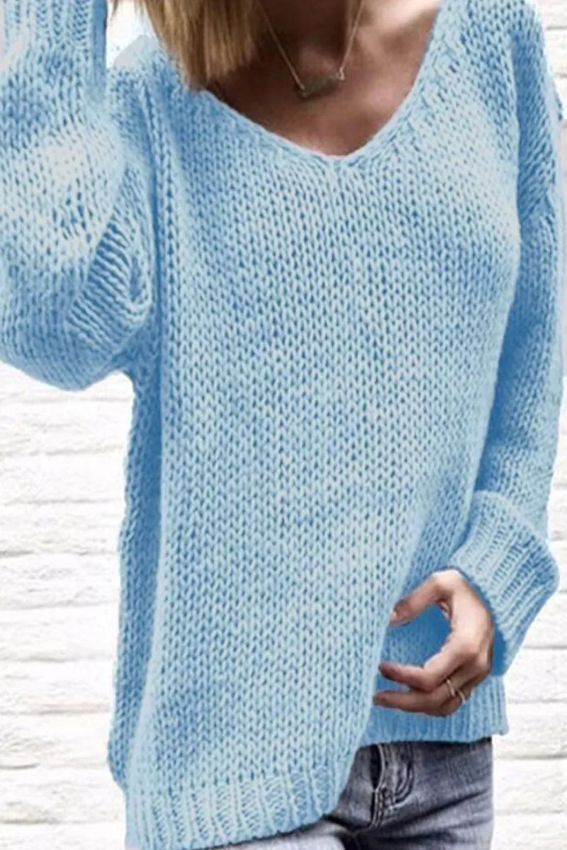Casual Solid Solid Color V Neck Tops