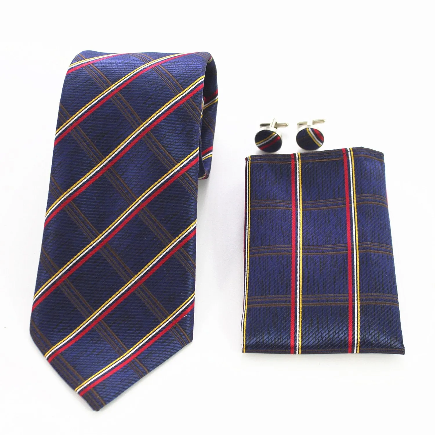 Celino Classic Stripes Silk Tie Set Woven Necktie for Men Made In Europe