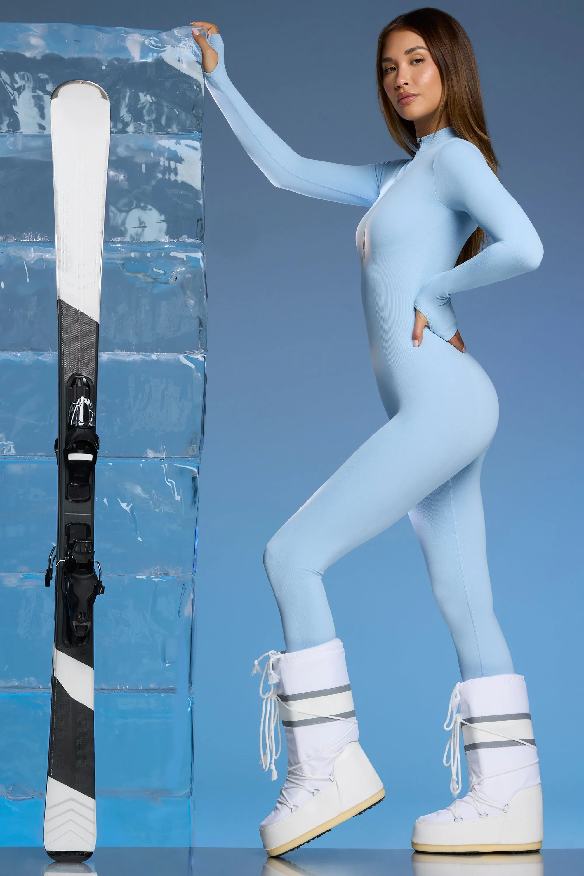 Chalet - Super Sculpt Base Layer Jumpsuit in Baby Blue
