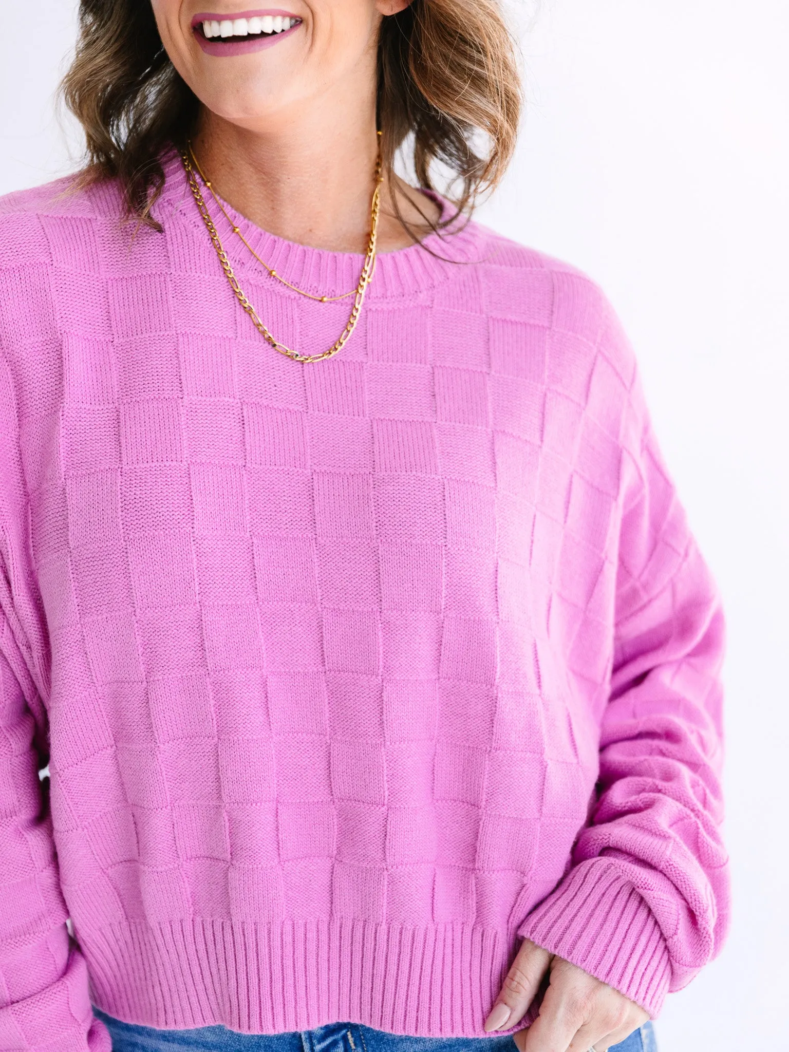Charli Checkerboard Sweater
