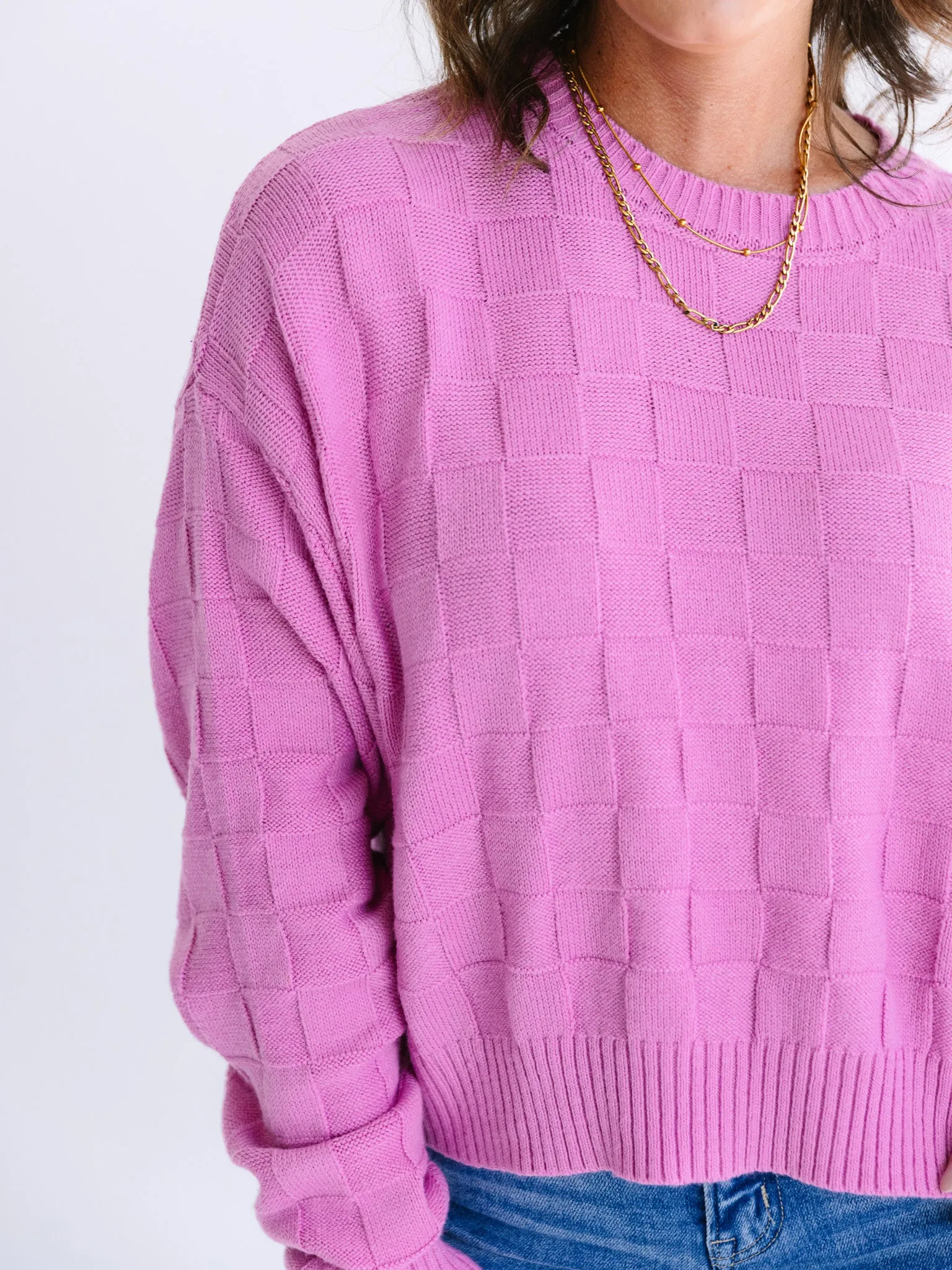 Charli Checkerboard Sweater