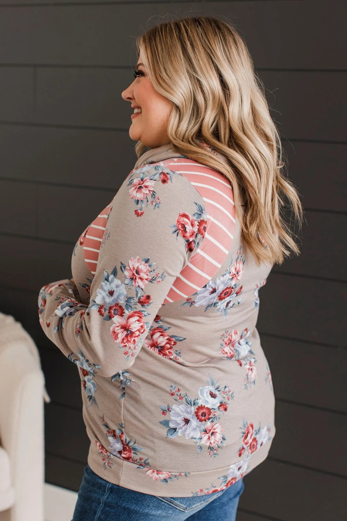 Chase The Memories Cowl Neck Top- Taupe