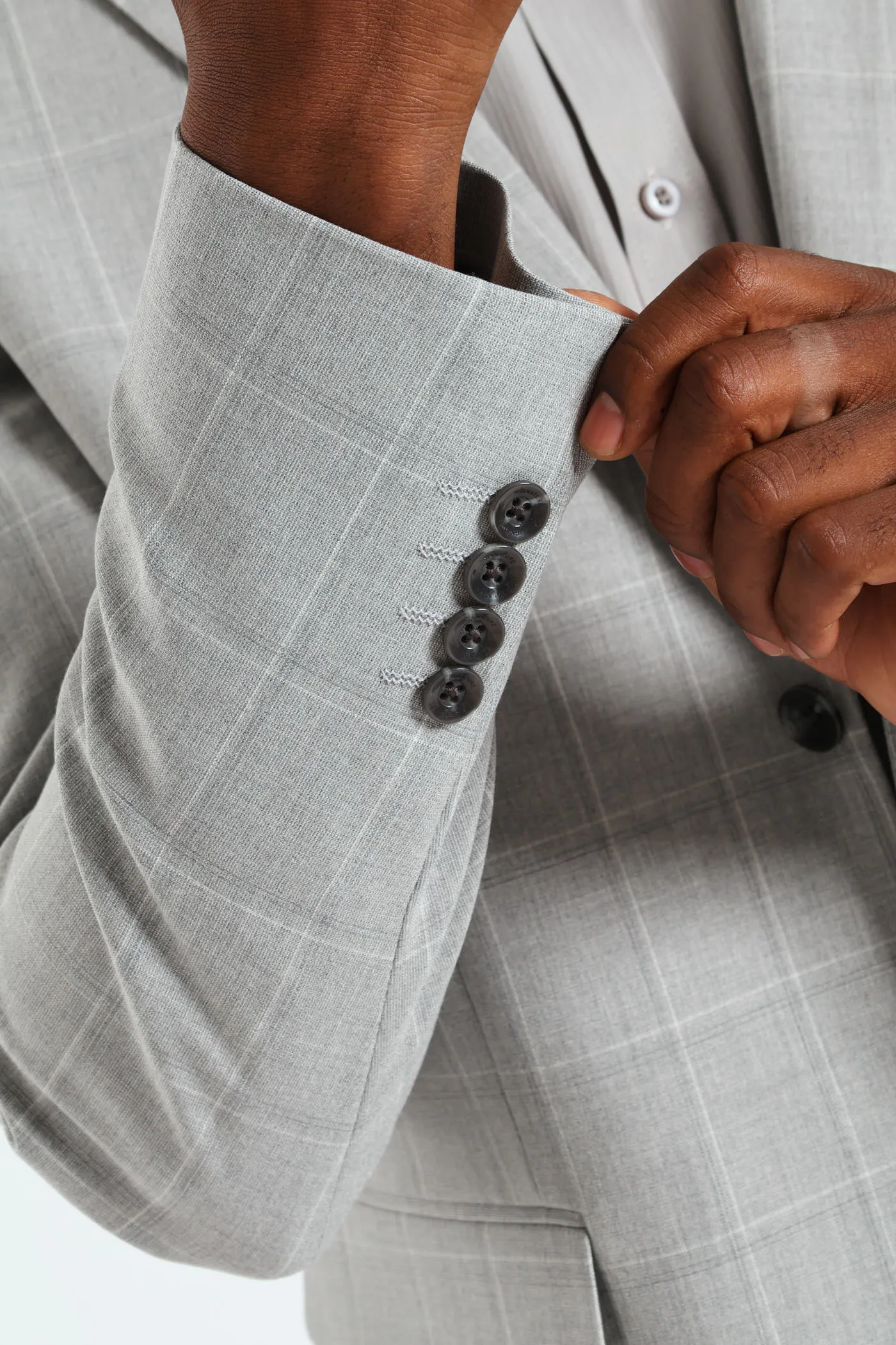 Check Blazer - Grey