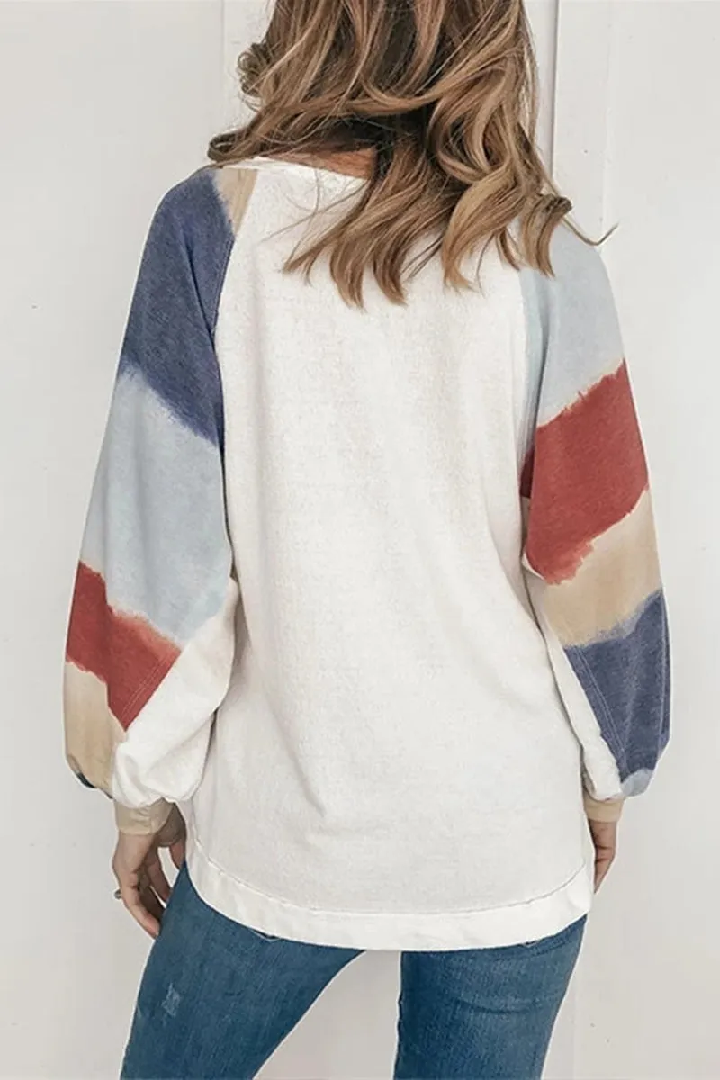 Chicindress O-neck Splice Striped Top