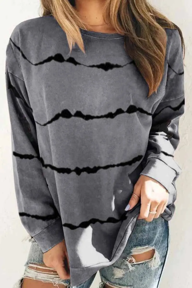 Chicindress Tie-dye Striped Print Top