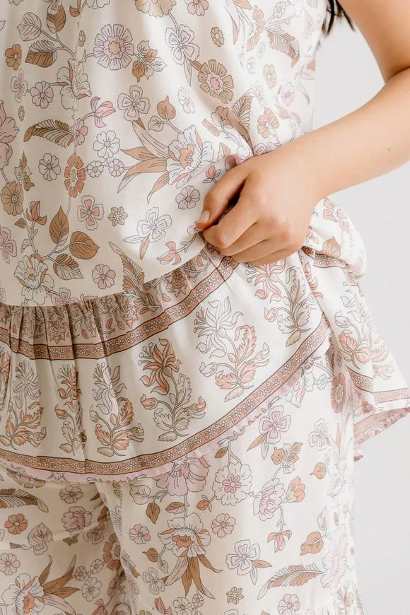 Clover Print Pant - Blush
