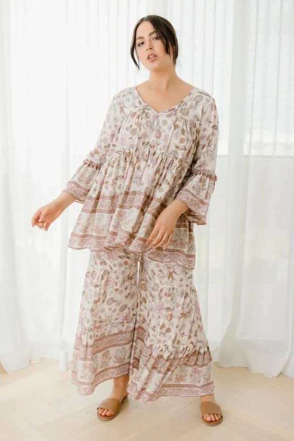 Clover Print Pant - Blush