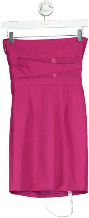 Club L Magenta Indie Dark Pink Bodycon Bandeau Mini Dress With Cut-Outs UK 6