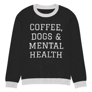 Coffee, Dogs & Mental Health Knitted Sweater