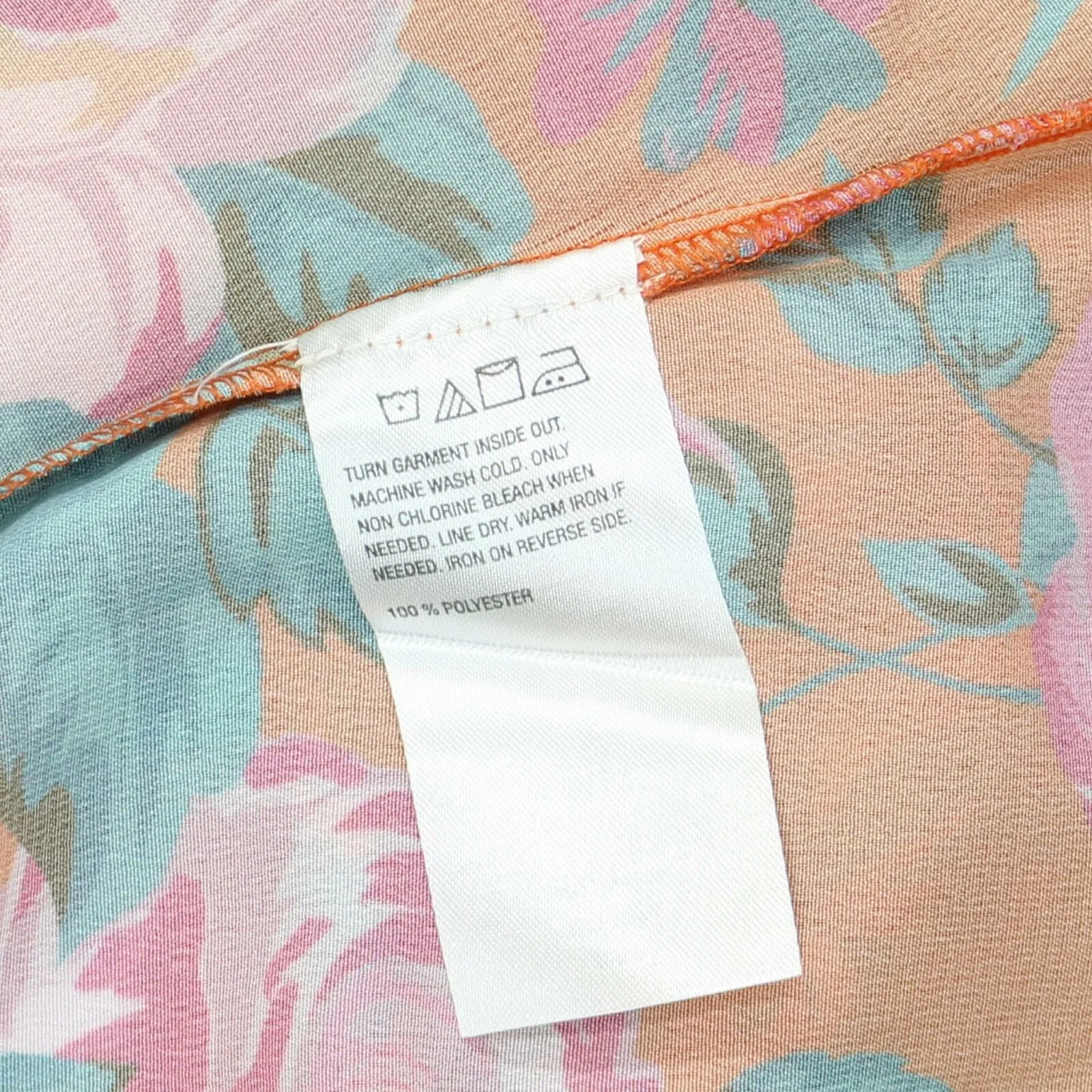 Colleen Lopez Women's Chiffon Poncho Top Orange Floral Large