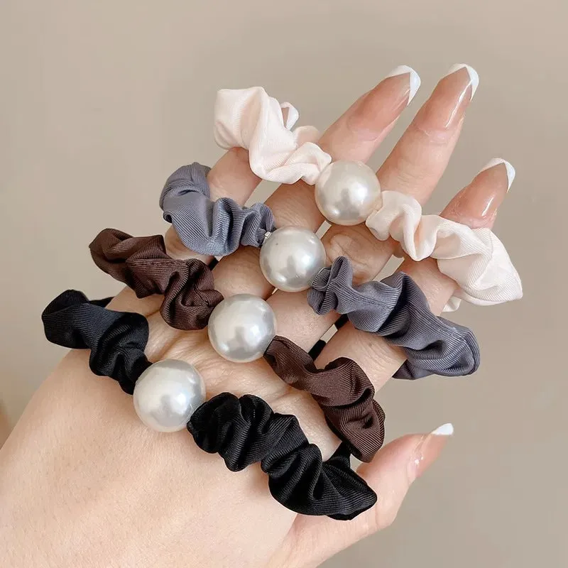 Colorful Elastic Hair Scrunchies with Heart Bead - Hair Accessories for Girls, Kids, and Women