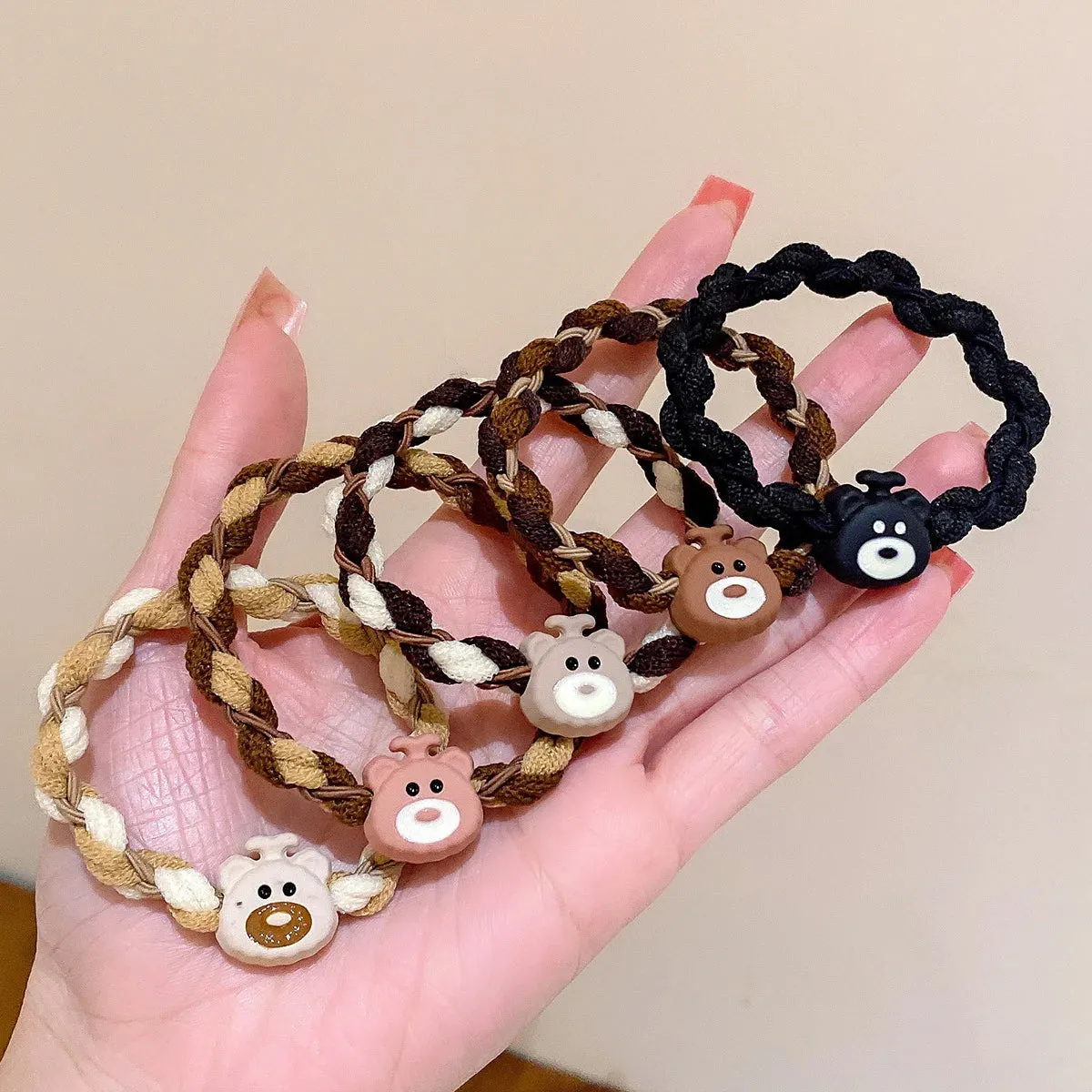 Colorful Elastic Hair Scrunchies with Heart Bead - Hair Accessories for Girls, Kids, and Women