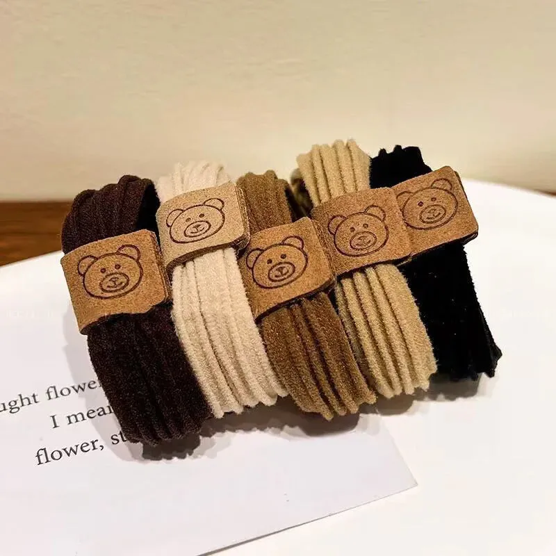 Colorful Elastic Hair Scrunchies with Heart Bead - Hair Accessories for Girls, Kids, and Women