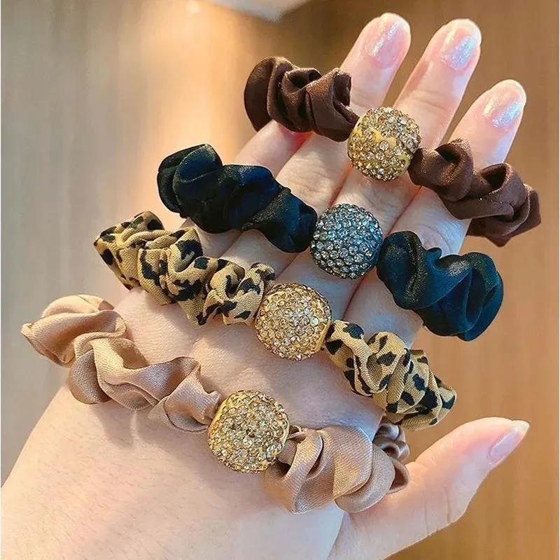 Colorful Elastic Hair Scrunchies with Heart Bead - Hair Accessories for Girls, Kids, and Women