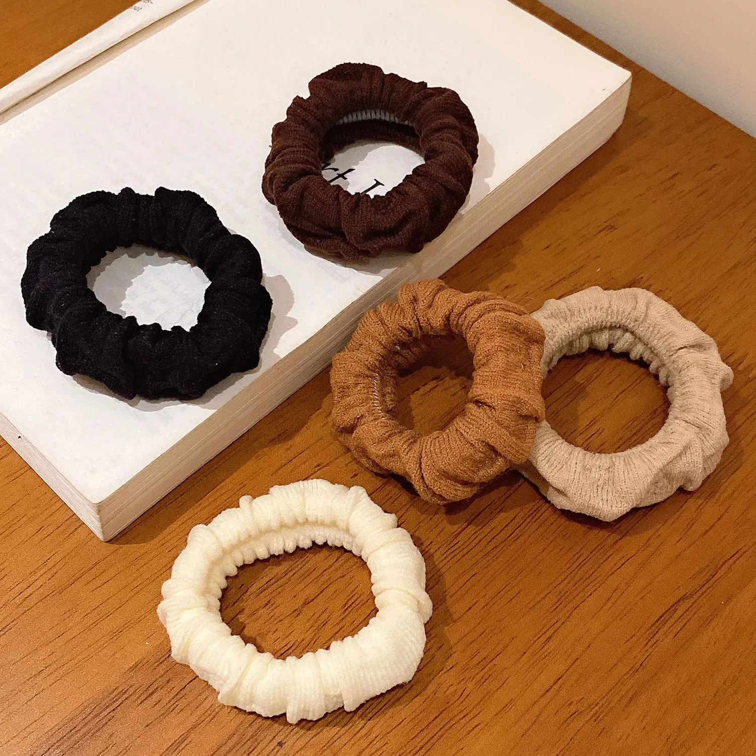Colorful Elastic Hair Scrunchies with Heart Bead - Hair Accessories for Girls, Kids, and Women