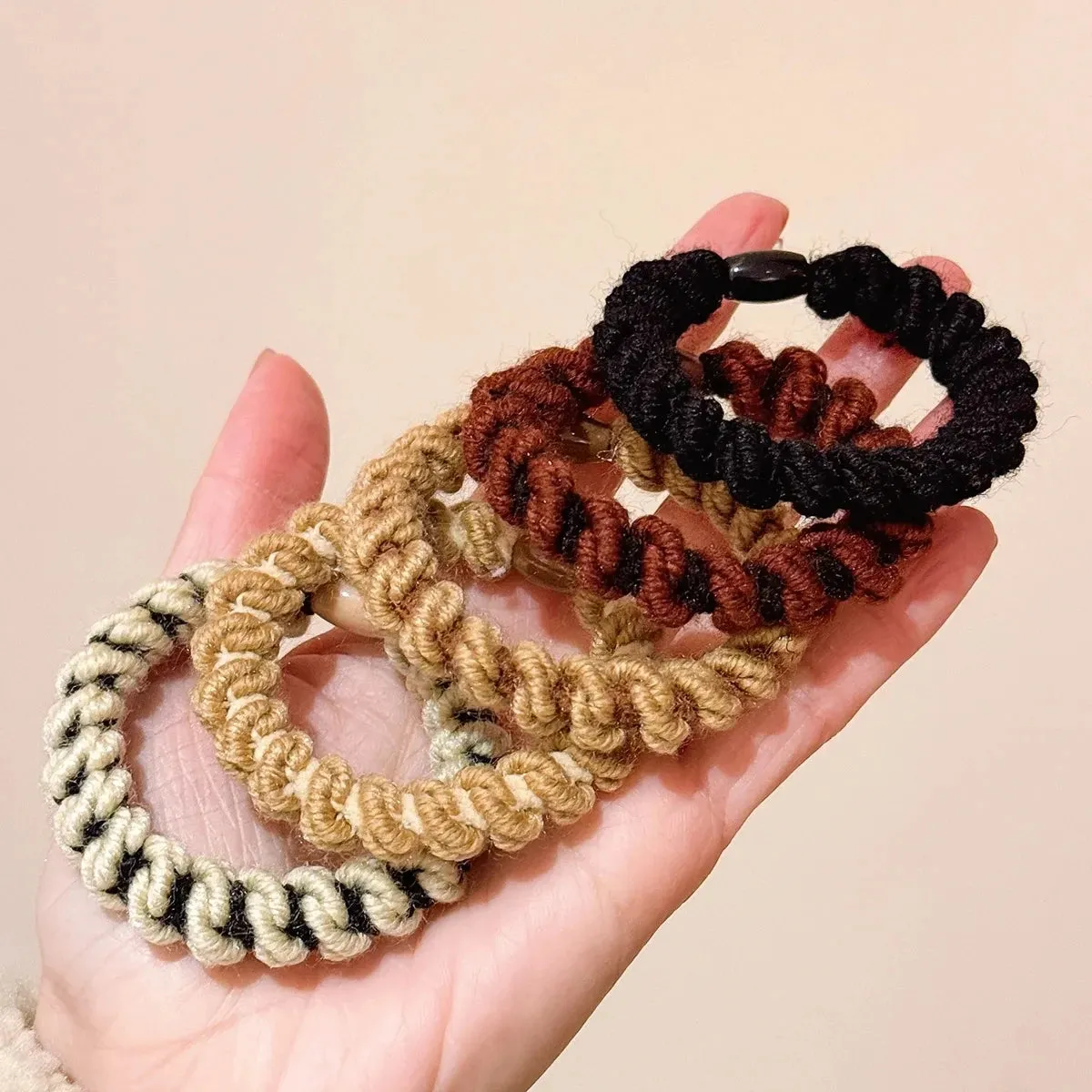 Colorful Elastic Hair Scrunchies with Heart Bead - Hair Accessories for Girls, Kids, and Women