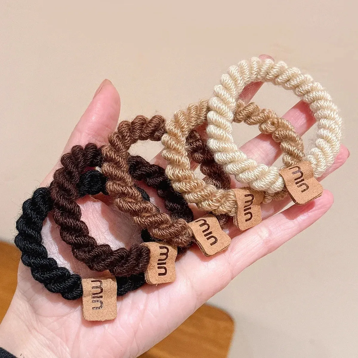 Colorful Elastic Hair Scrunchies with Heart Bead - Hair Accessories for Girls, Kids, and Women