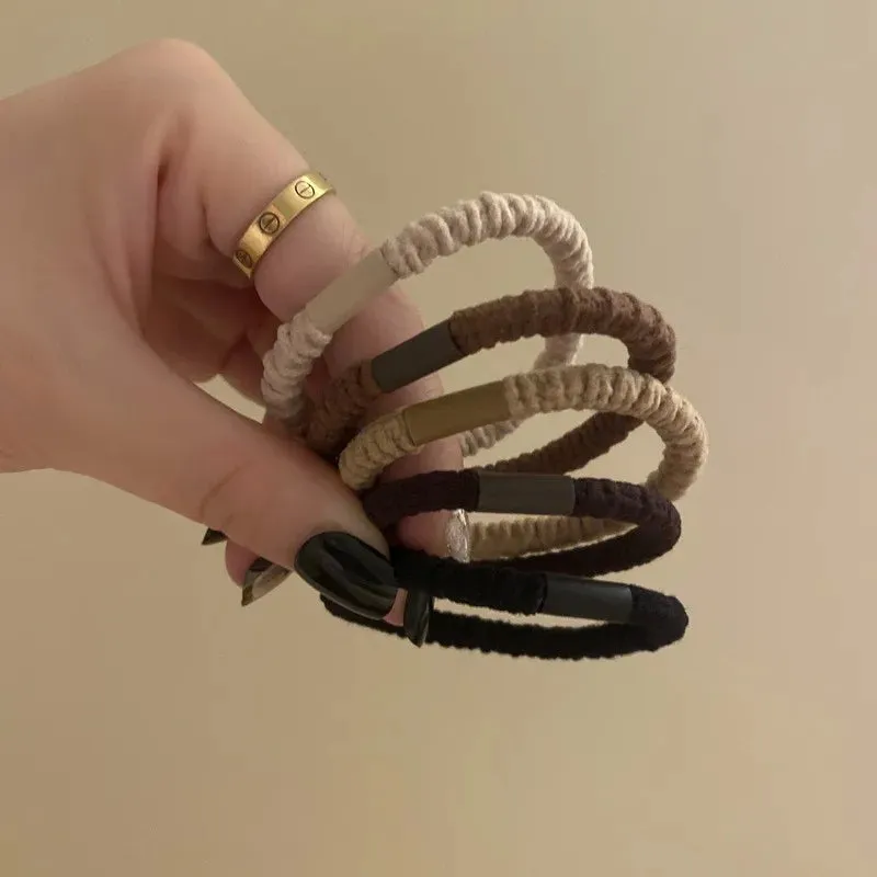 Colorful Elastic Hair Scrunchies with Heart Bead - Hair Accessories for Girls, Kids, and Women