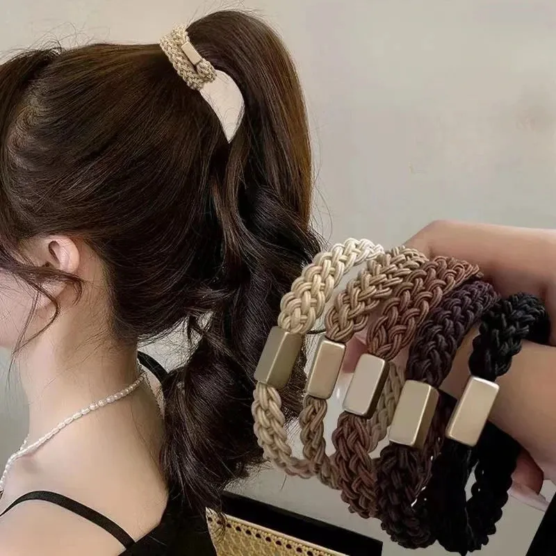Colorful Elastic Hair Scrunchies with Heart Bead - Hair Accessories for Girls, Kids, and Women