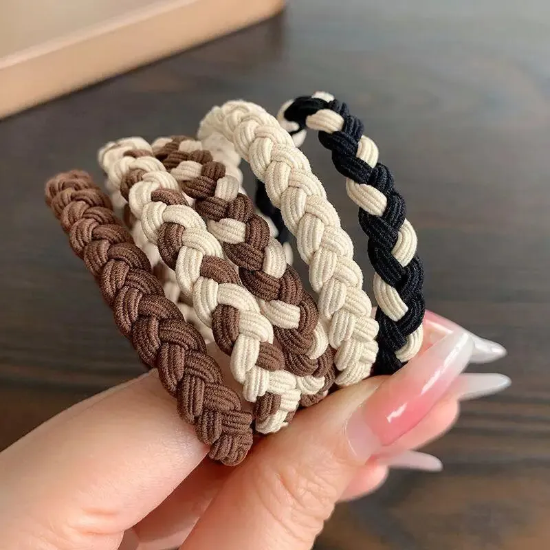 Colorful Elastic Hair Scrunchies with Heart Bead - Hair Accessories for Girls, Kids, and Women