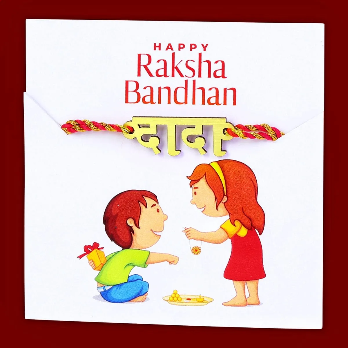 COMBO of 2 Rakhi Designs With Religious OM Pattern/DADA as Bhaiya Multicoloured Mauli Raksha-sutra