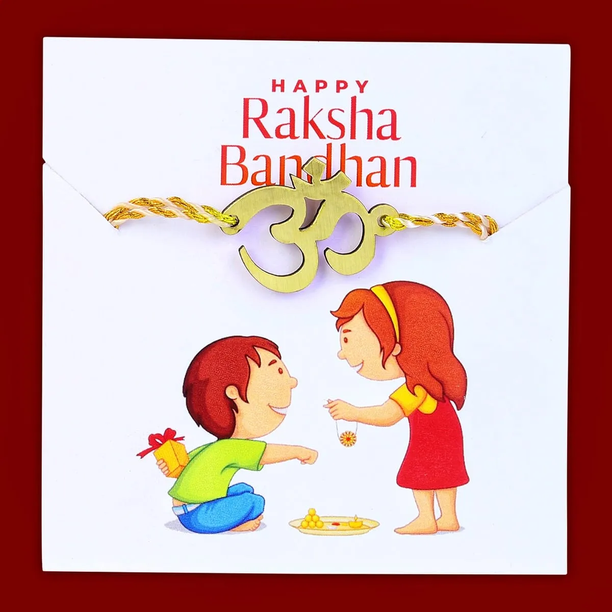 COMBO of 2 Rakhi Designs With Religious OM Pattern/DADA as Bhaiya Multicoloured Mauli Raksha-sutra