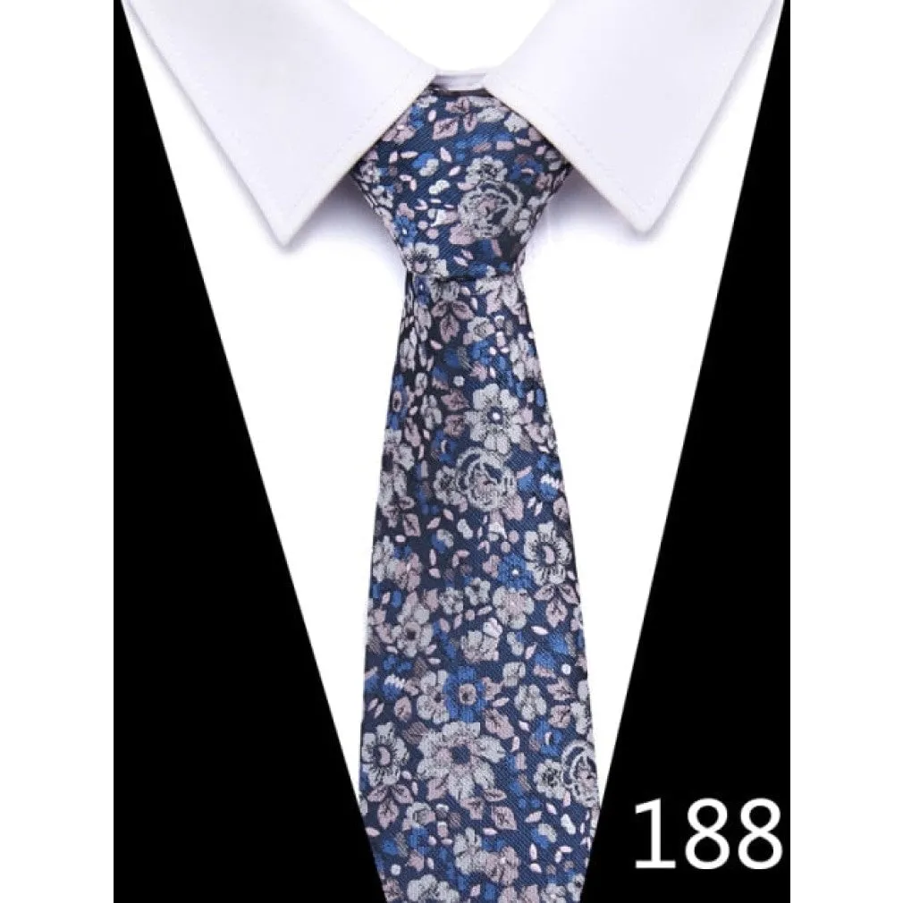 ContiNent 33 100% Silk tie 7.5 cm floral necktie high fashion plaid ties for men slim cotton cravat neckties