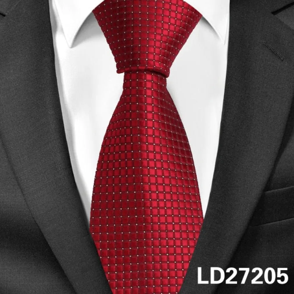 ContiNent 33 Classic Plaid Neck Ties for Men Casual Suits Tie Gravatas Stripe Blue Mens Neckties For Business Wedding 8cm Width Men Ties