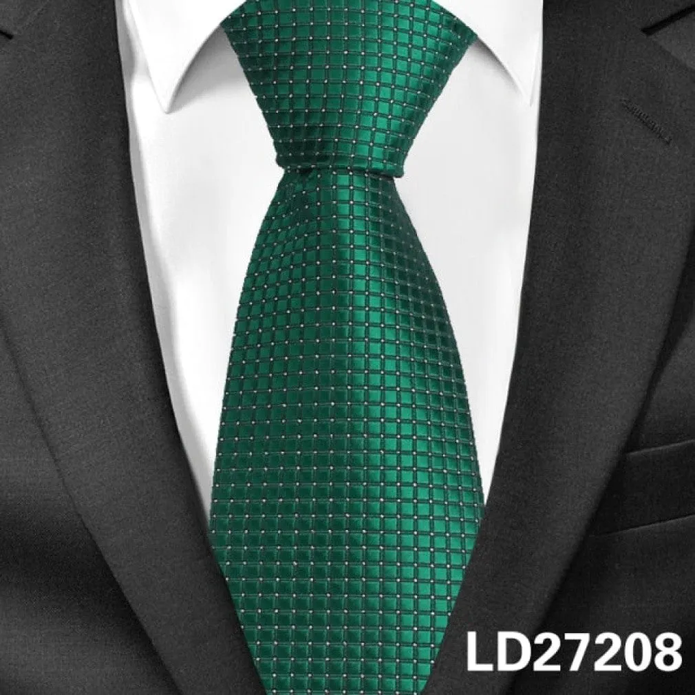 ContiNent 33 Classic Plaid Neck Ties for Men Casual Suits Tie Gravatas Stripe Blue Mens Neckties For Business Wedding 8cm Width Men Ties