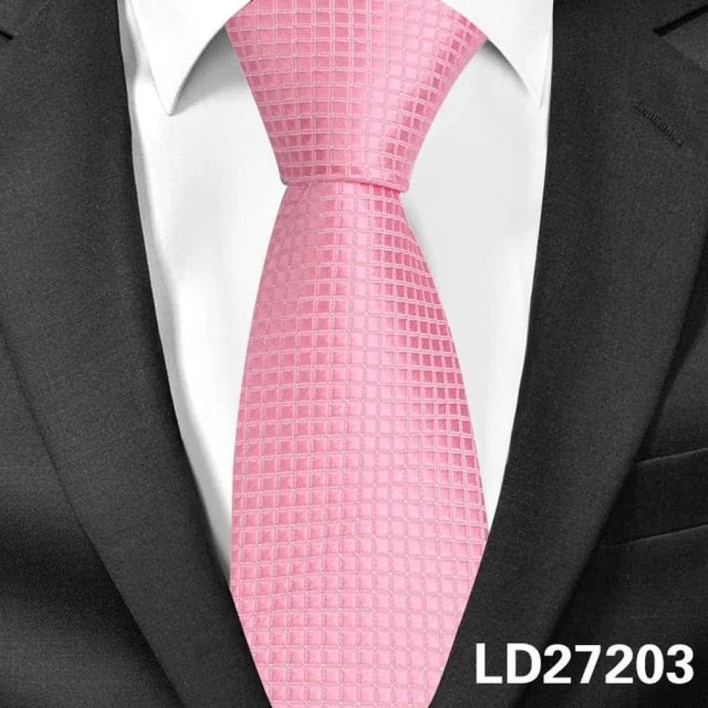 ContiNent 33 Classic Plaid Neck Ties for Men Casual Suits Tie Gravatas Stripe Blue Mens Neckties For Business Wedding 8cm Width Men Ties