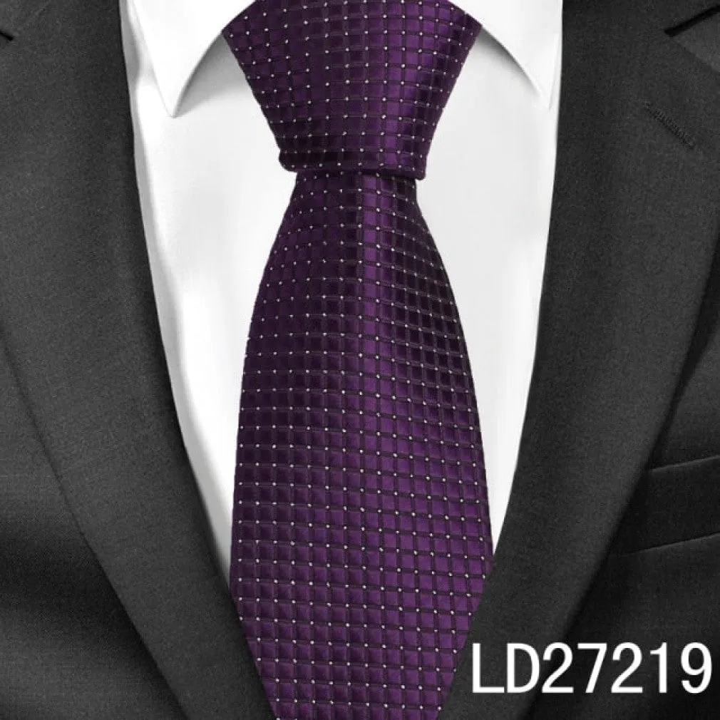 ContiNent 33 Classic Plaid Neck Ties for Men Casual Suits Tie Gravatas Stripe Blue Mens Neckties For Business Wedding 8cm Width Men Ties
