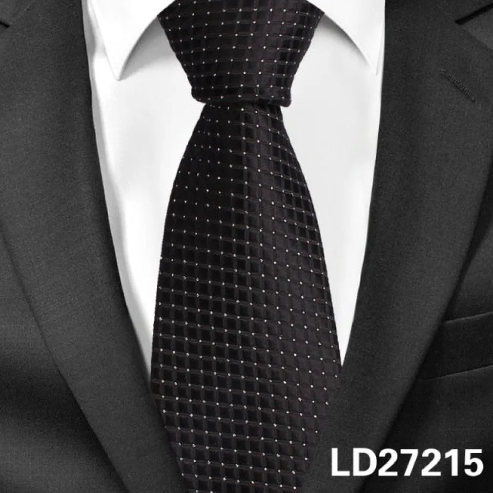 ContiNent 33 Classic Plaid Neck Ties for Men Casual Suits Tie Gravatas Stripe Blue Mens Neckties For Business Wedding 8cm Width Men Ties