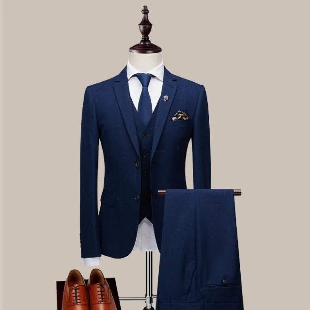 ContiNent 33 ( Jacket   Vest   Pants ) Boutique Fashion Lattice Formal Business Men's Suit Groom Wedding Dress Show Party Show Prom Male Suit