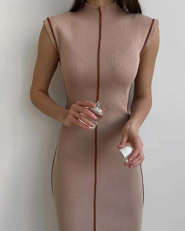 Contrast Knitted Pit Knit Dress