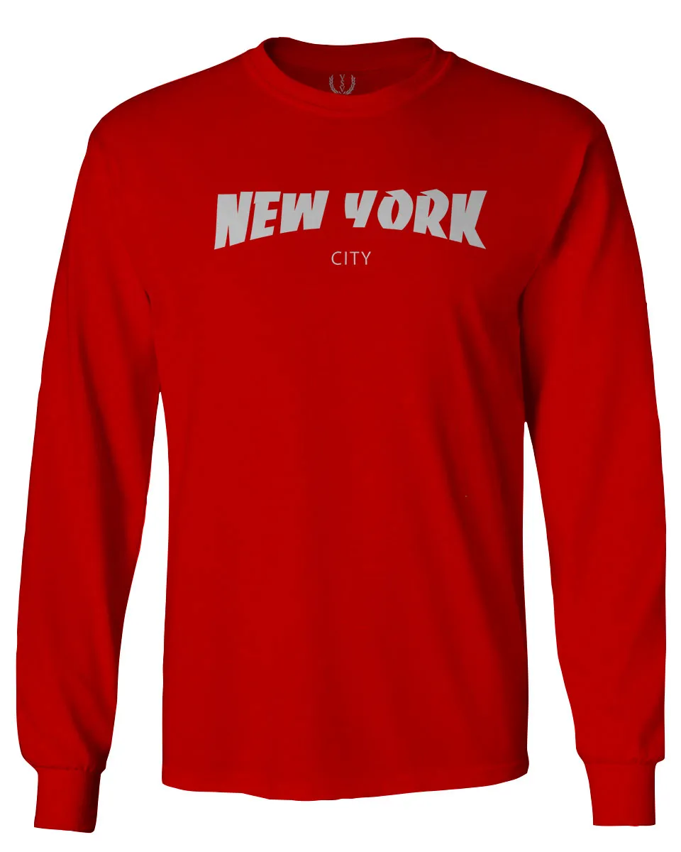 Cool Skateboarding New York City Fonts Good Vibe Graphic mens Long sleeve t shirt
