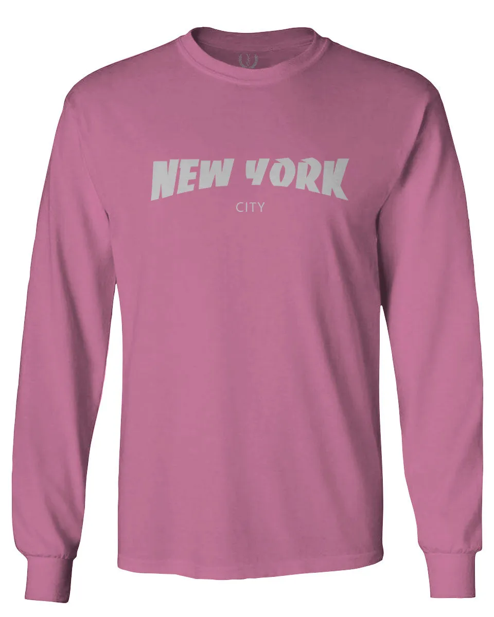 Cool Skateboarding New York City Fonts Good Vibe Graphic mens Long sleeve t shirt