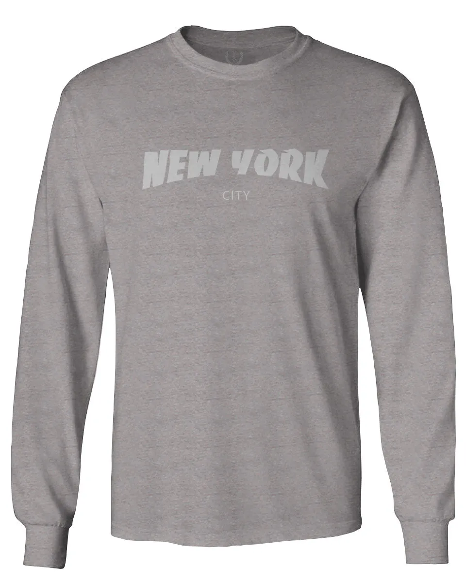 Cool Skateboarding New York City Fonts Good Vibe Graphic mens Long sleeve t shirt