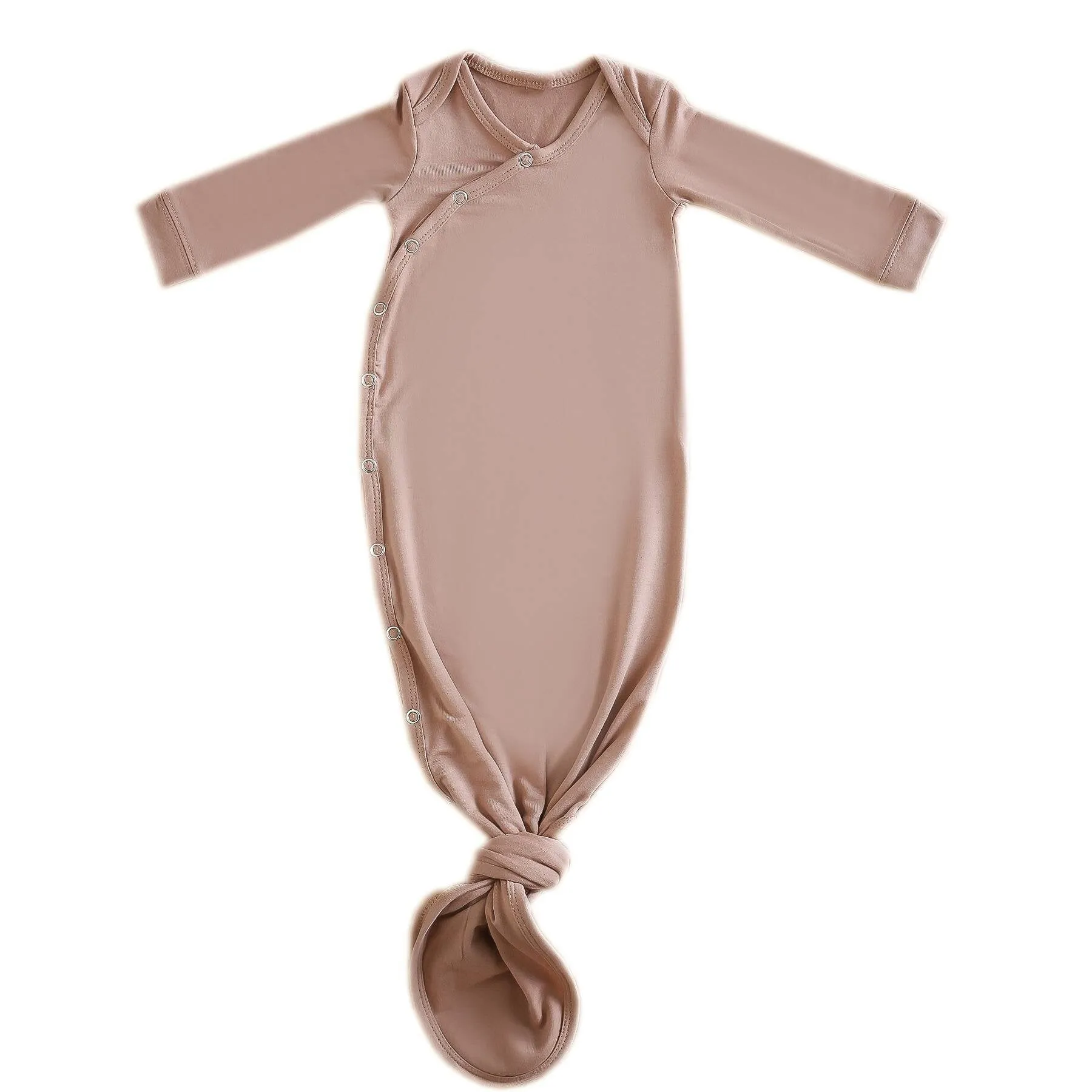 Copper Pearl Solid Newborn Knotted Gown - Pecan