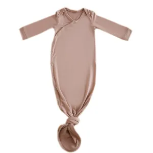 Copper Pearl Solid Newborn Knotted Gown - Pecan