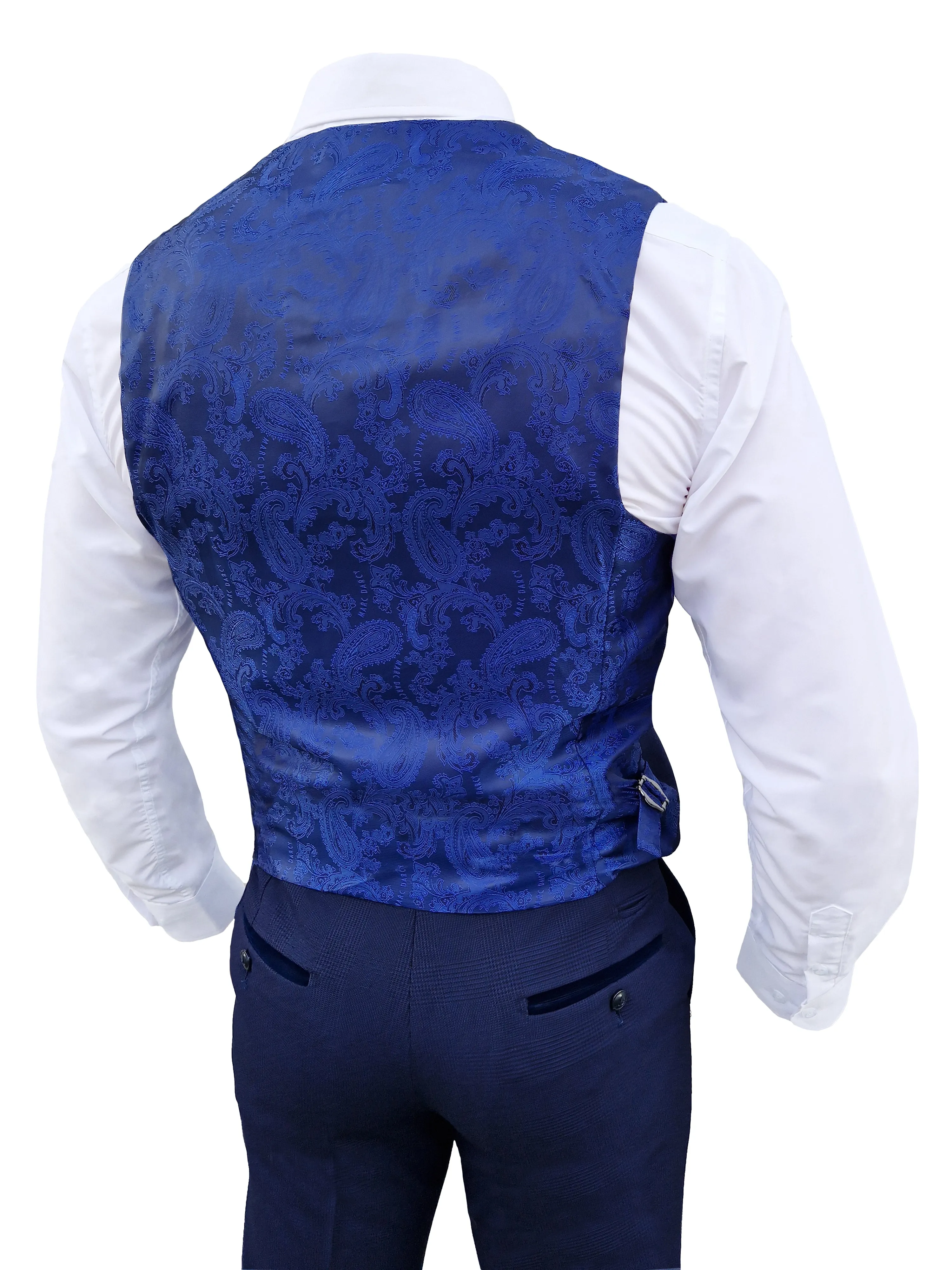 Costume pour homme à carreaux bleu foncé en 3 pièces - Costume Bromley Marine